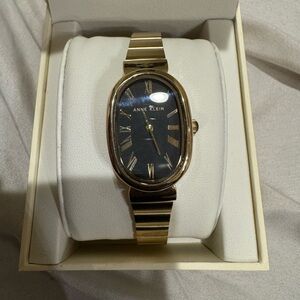 Anne Klein Analog Stainless Steel Gold Women’s Oval Bracelet Watch 39 MM